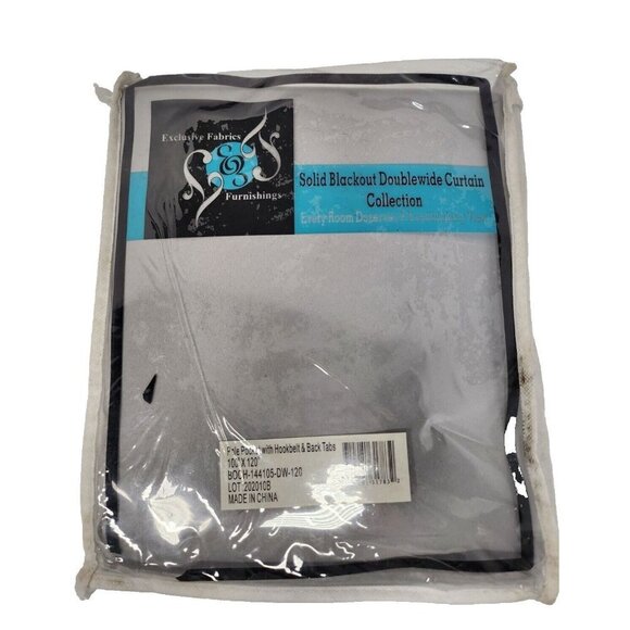 Exclusive Fabrics Solid Blackout Doublewide Curtain Gray 100" X 120" NEW - Picture 1 of 7